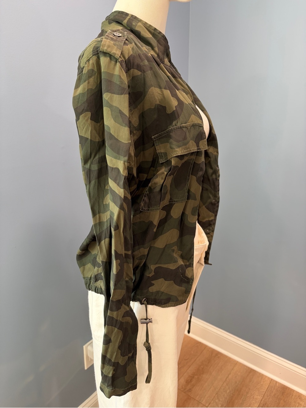 Rails Lightweight Camo Utility Jacket Drawstring Cargo Small Linen Blend - Picture 4 of 7